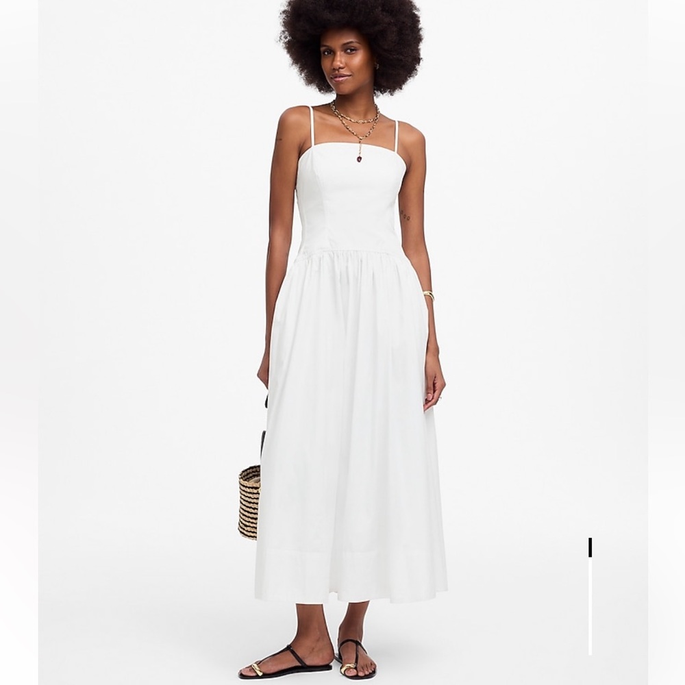 Madewell Poplin Seamed Maxi Dress White size 2